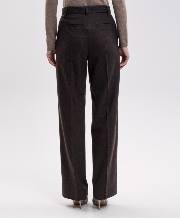 Max Mara Коричневые брюки COTTAGE из шерсти SMMCOTTAGE изображение 4