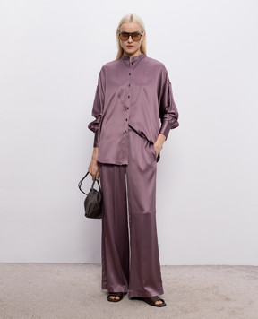 Brunello Cucinelli Фіолетові штани із шовку M0C59P8942