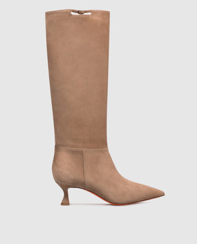 Santoni Бежевые замшевые сапоги WSIS72427HI2NHZW