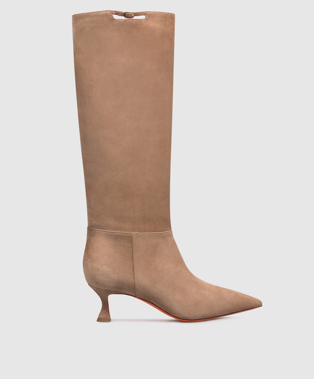 Santoni Бежевые замшевые сапоги WSIS72427HI2NHZW