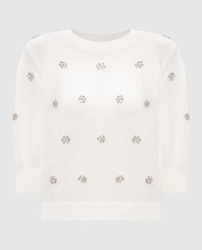 Twinset Белый топ с шерстью ангоры с логотипом 252TT3181