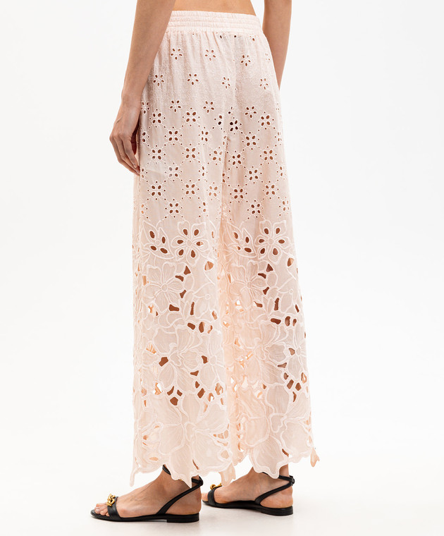 Ermanno Scervino Life Рожеві ажурні штани з вишивкою D484P603QYD зображення 4