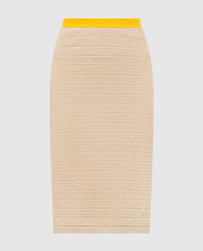 Fendi Бежева спідниця із шовком у візерунок FZS031AW4S