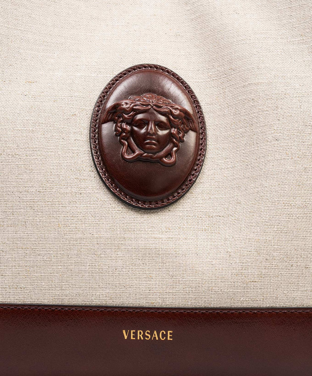 Versace Бежевая сумка-тоут Rivière 10243231A17864 изображение 4