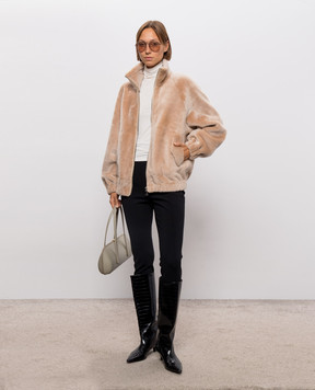 Babe Pay Pls Бежевая дубленка на молнии 2628MERINO
