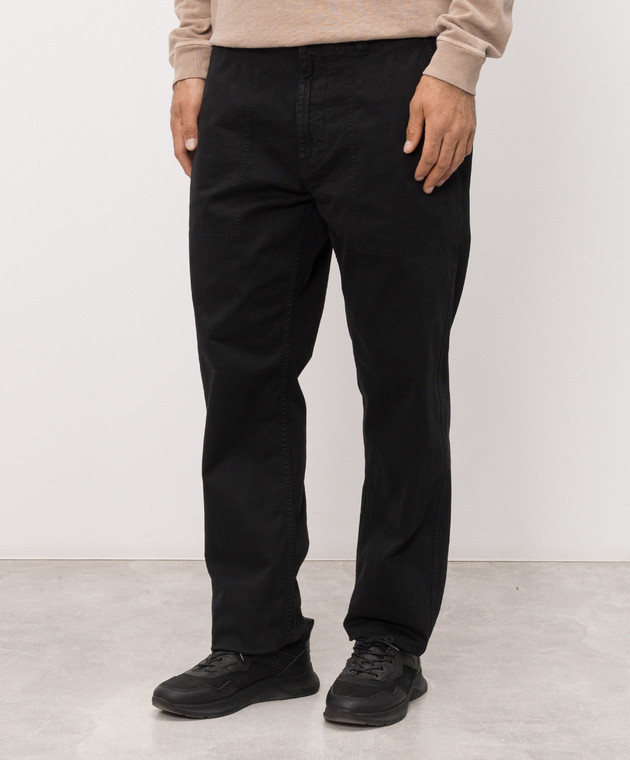 Stone Island Черные брюки с нашивкой логотипа L1S153100003S0004 изображение 3