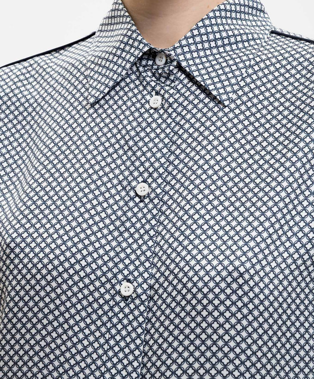 Peserico Белая блуза в принт эмблемы M0649808186 изображение 5