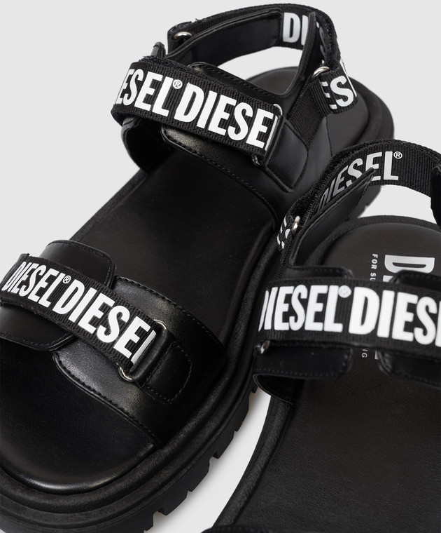 Diesel Дитячі чорні сандалі з принтом логотипа BC1067KF0183640 зображення 5