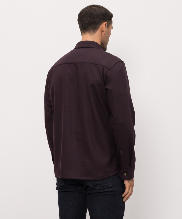Canali Фіолетова сорочка з вовни AN0476331021W зображення 4