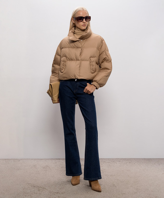 Be Florence Бежева укорочена пухова куртка BE2615 зображення 2