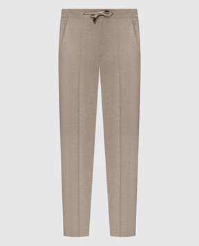 ISAIA Бежевые брюки с шерстью PNC053P9070