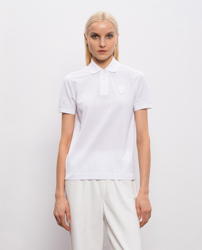 Brunello Cucinelli Белое поло с нашивкой эмблемы ML944VT205