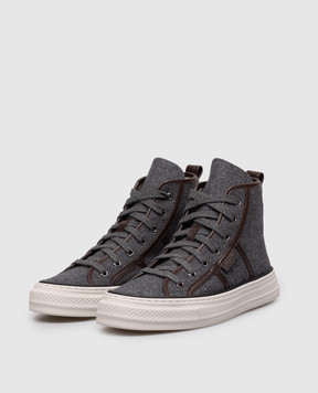 Brunello Cucinelli Сірі хайтопи з ланцюжком моніль MZ38G3331P