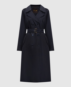 MooRER Синій двобортний плащ CLEOPATRA CLEOPATRAWK