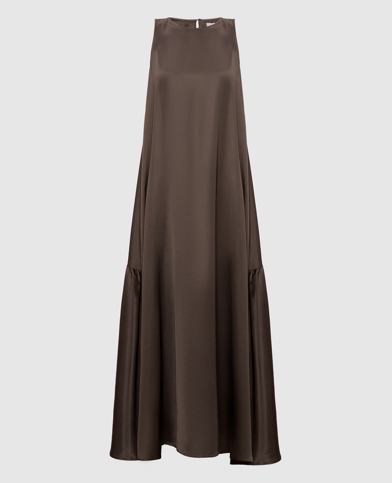 Коричневое платье макси с цепочкой мониль