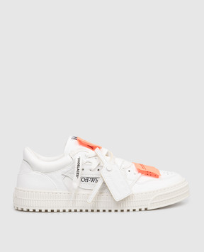 Off-White Білі комбіновані кросівки 3.0 Court з нашивками OMIA29KC99LEA001