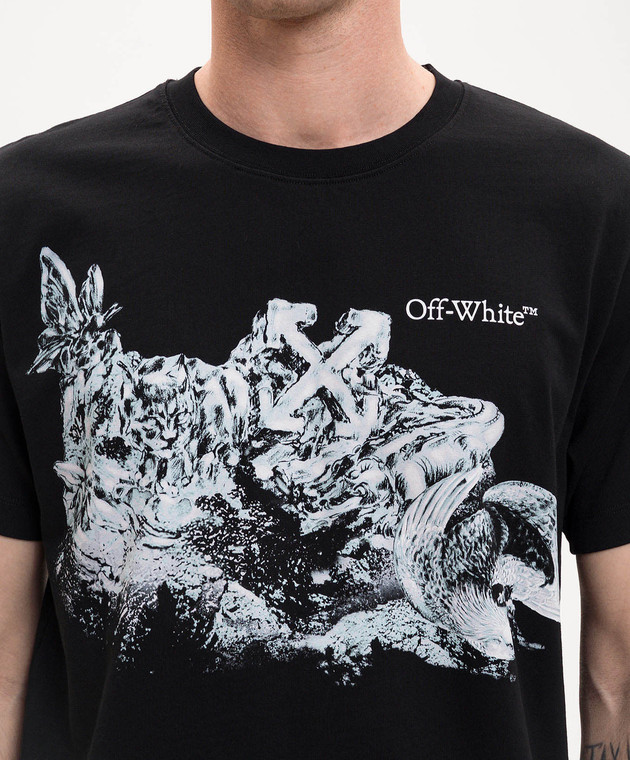 Off-White Чорна футболка з принтом Eagle Rock 44MAA027S26J006 зображення 5