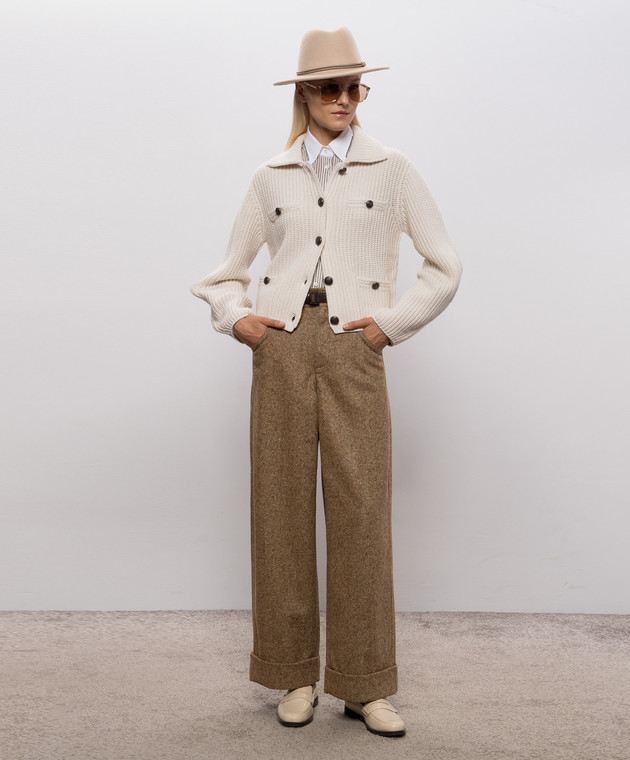 Brunello Cucinelli Коричневые брюки с шерстью MD002P9353 изображение 2