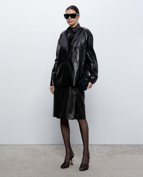 Ermanno Scervino Чорна шкіряна сорочка D482I750IHK
