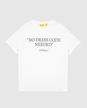Off-White Дитяча біла футболка з принтом напису 44BAA002F26J00I