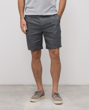 ISAIA Серые шорты из льна PNC021P9120