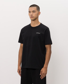 Off-White Чорна футболка з принтом логотипа 44MAA16MF26J00M