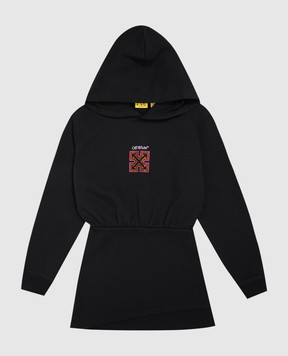 Off-White Дитяча чорна сукня з емблемою 44GDB06NF26F001