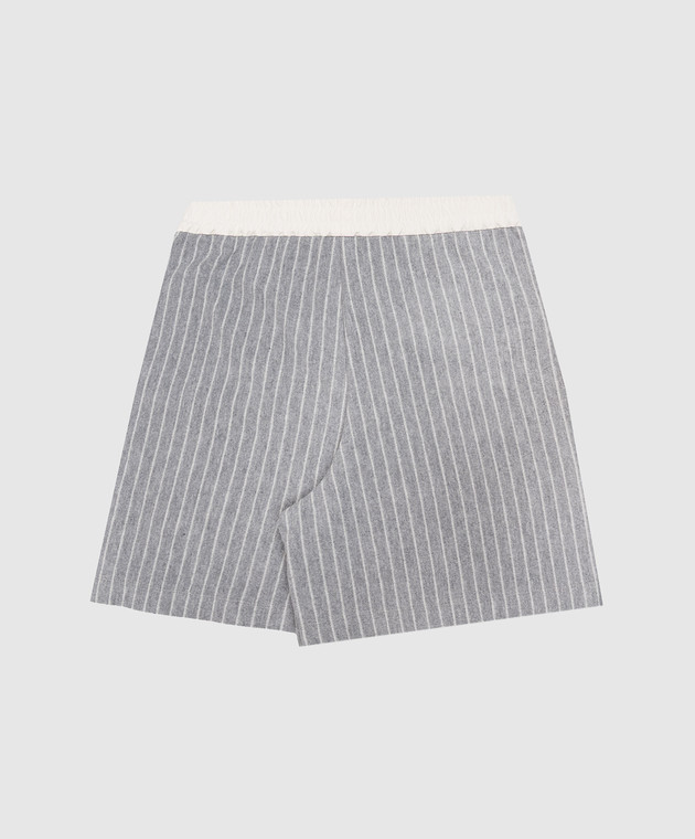Brunello Cucinelli Детские серые шорты в полоску BB192G118A изображение 2