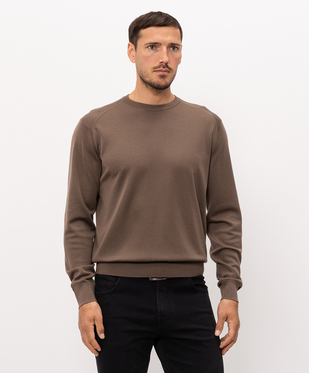 Stefano Ricci Коричневый джемпер из кашемира W505022G01W26301 изображение 3