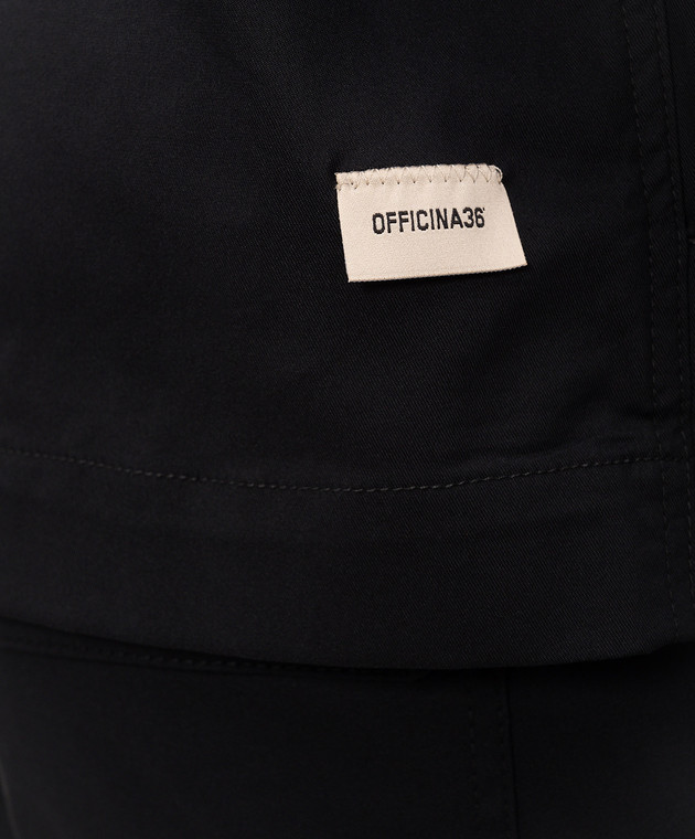 Officina 36 Чорна куртка в стилі сорочки 0774700528 зображення 5