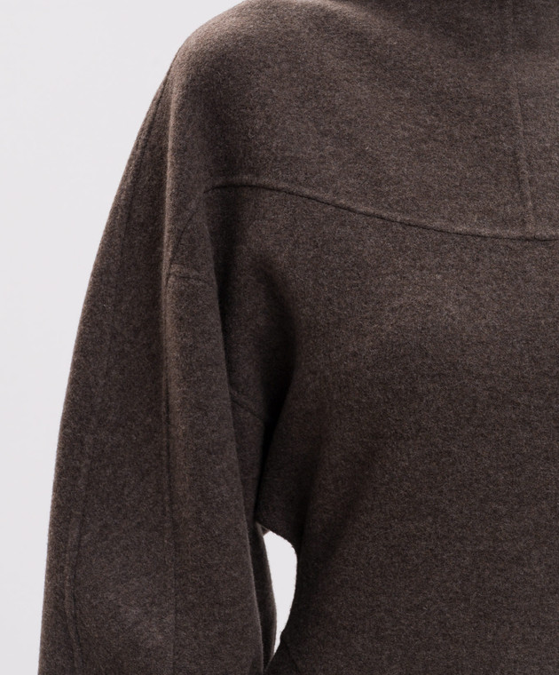 Max Mara Коричневое платье TENUTA из шерсти и кашемира MXSTENUTA изображение 5