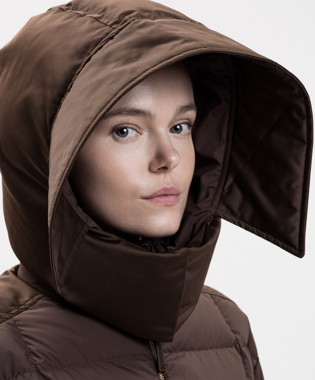 Moncler Коричневий пуховик Legerete L20931A00177597YW зображення 5