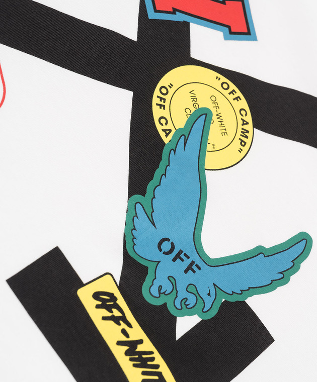 Off-White Дитяча біла футболка з принтом емблеми Arrow 44BAA002S26J00C зображення 3