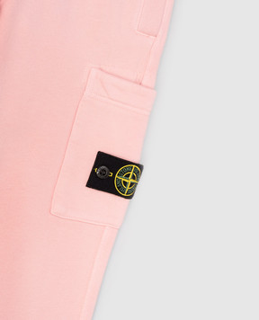 Stone Island Дитячі рожеві джогери з патчем логотипа K2S166200001S0A201012