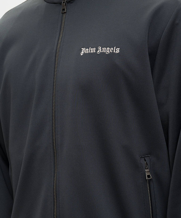 Palm Angels Серая спортивная куртка с вышивкой логотипа PMBD058S26FAB001 изображение 5