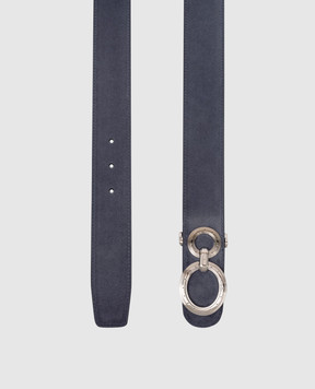 Stefano Ricci Синій замшевий ремінь з емблемою N381SDC579P