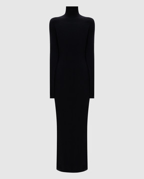 Jacob Lee Черное платье из кашемира WCD0018AW26SLIT