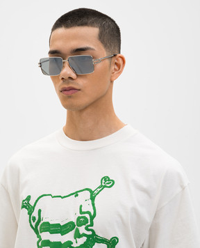 Palm Angels Серебряные очки с монограммой логотипа PA2003727259