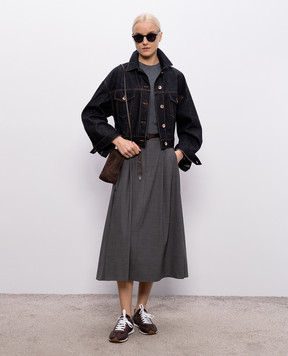 Brunello Cucinelli Серый лонгслив с цепочкой мониль MPTC8BJ300