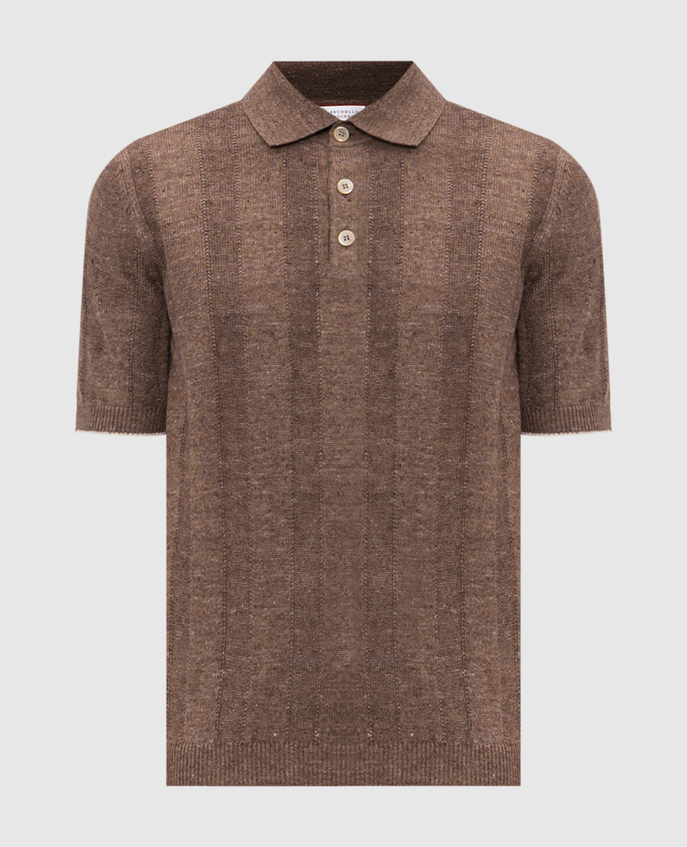 Коричневое поло с леном