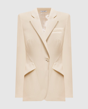 Alexander McQueen Желтый жакет из шерсти 857750QJAGA