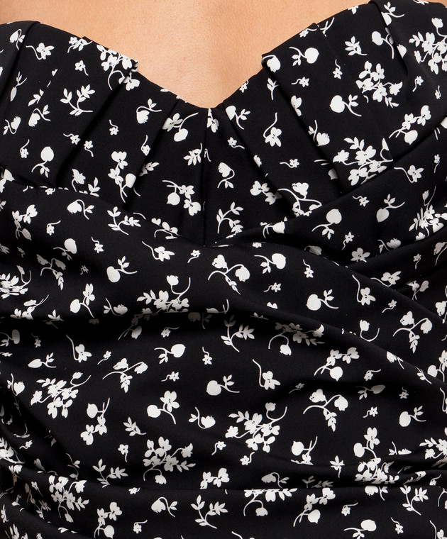 Dolce&Gabbana Черное платье-бюстье из шелка F633DTFSAGU изображение 5