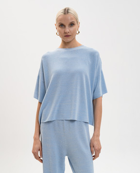 Fabiana Filippi Блакитна футболка з люрексом MAD276F485M220