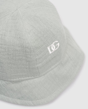 Dolce&Gabbana Детская зеленая панама с вышивкой монограммы LN5H74FU5YU