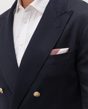 Brunello Cucinelli Червона хустка-паше із шовку в смужку MX8750091