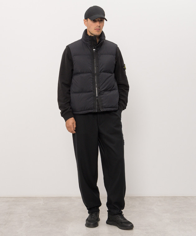 Stone Island Чорний кардиган з патчем логотипа L2S156100066S0A20 зображення 2