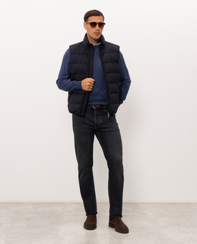 Doriani Cashmere Синий джемпер из шерсти, шелка и кашемира 180007979