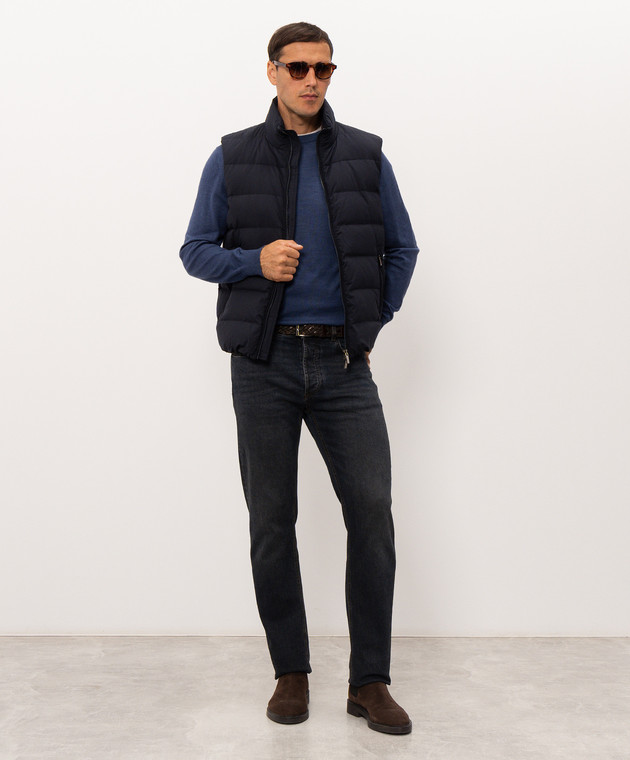 Doriani Cashmere Синій джемпер з вовни, шовку та кашеміру 180007979 зображення 2