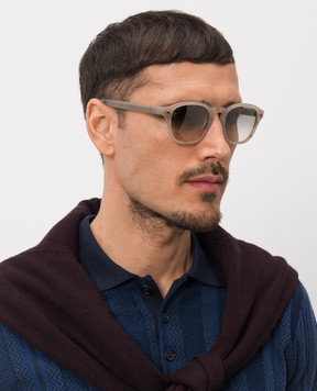 Brunello Cucinelli Бежевые очки Intarsia Rays MOCPATTS02