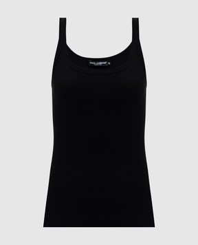 Dolce&Gabbana Чорний топ в рубчик F8U09TFU7AV